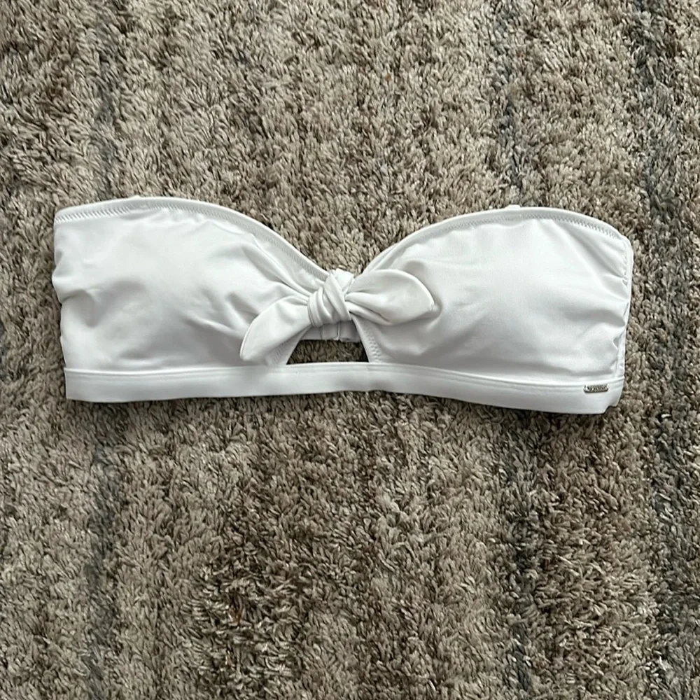 NWT VS PINK Lightly lined bandeau white bikini top - Picture 1 of 10